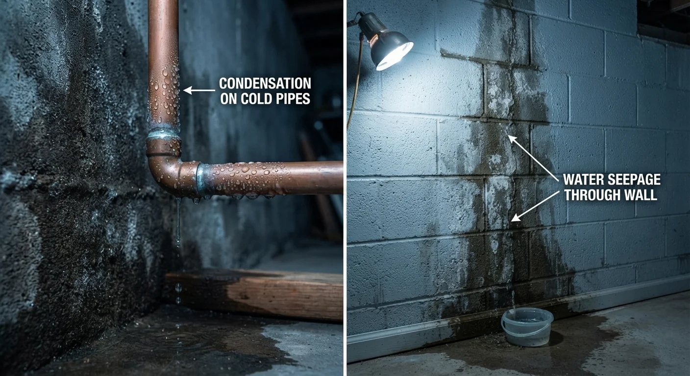 Basement Moisture: Understanding the Difference Between Condensation and Seepage